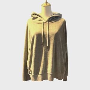 I. Crew Women’s Velour Pullover Hoodie. Gray. Size Large